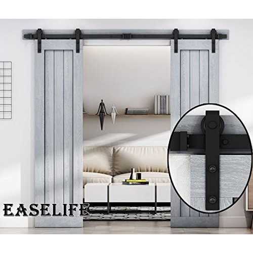 EaseLife 8 ft Double Door Sliding Barn Door Hardware Track Kit Pulley,Heavy Duty,Slide Smoothly Quietly,Easy Install - Shop Hardware Tools Online Store
