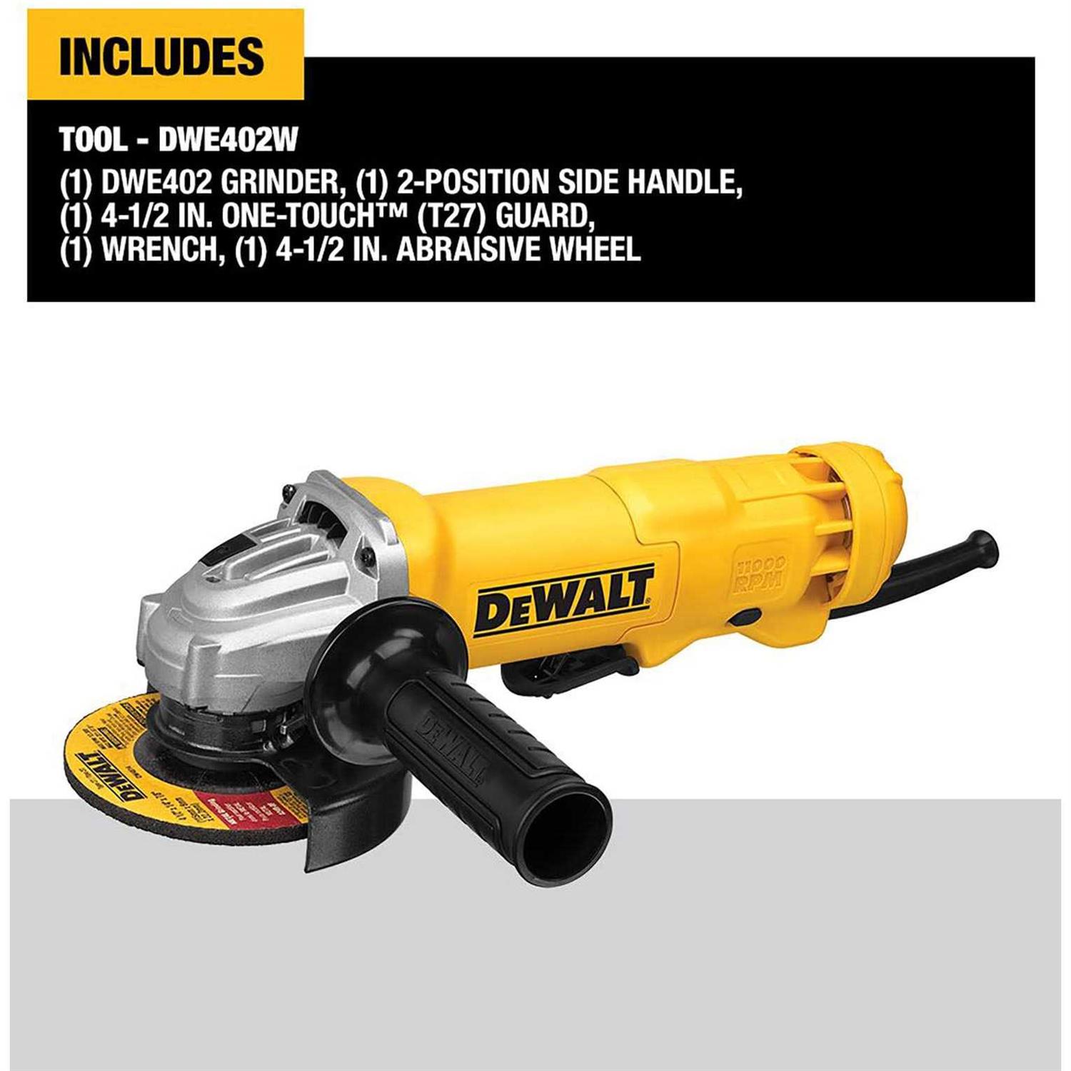 DEWALT 11-Amp Corded 4-1/2 in. Small Angle Grinder DWE402W - Shop Hardware Tools Online Store