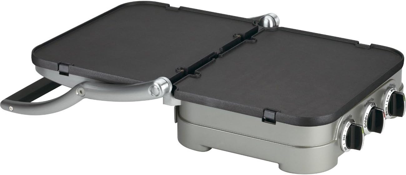 Cuisinart 5-in-1 Grill Griddler Panini Maker Bundle with Waffle Attachment (GR-4N) - Includes Grill and Waffle Plates