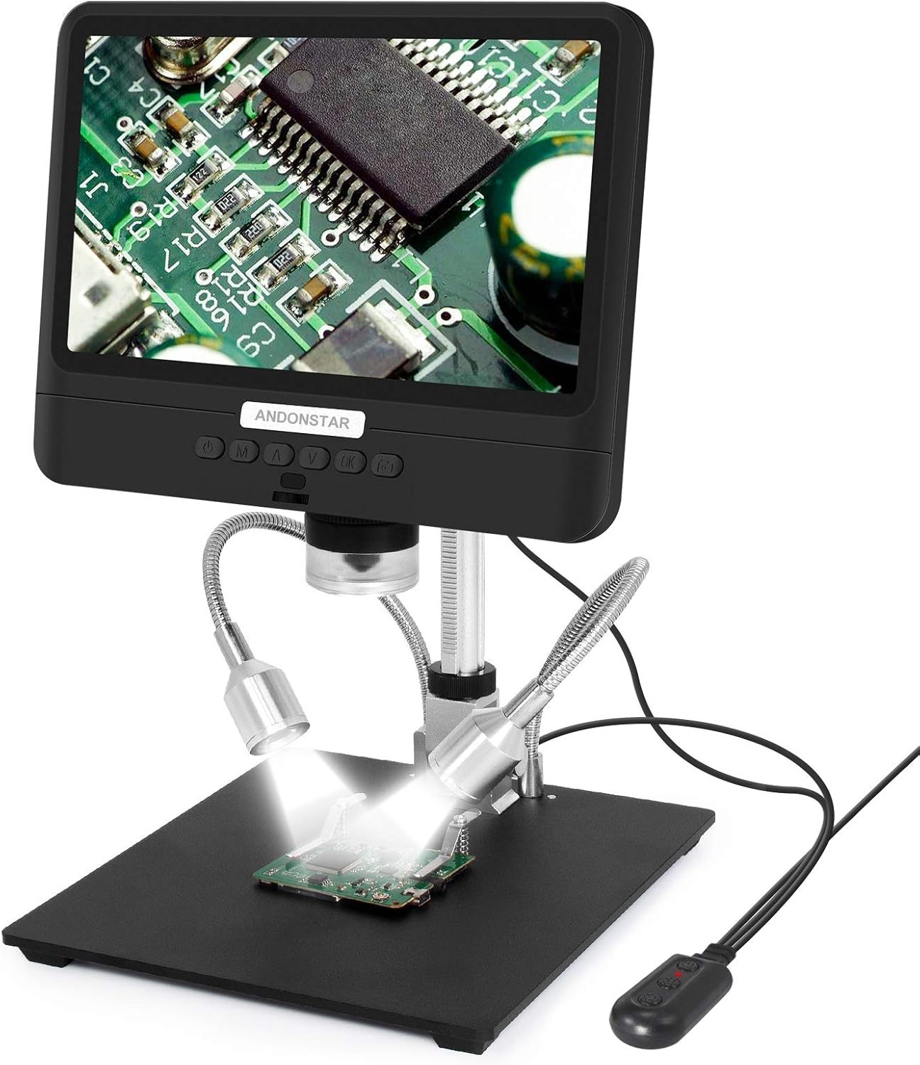 Andonstar Black corlor 7 inch LCD 1080P Circuit Board Digital Microscope AD206 with 200X Magnification Zoom for Phone Repair Soldering