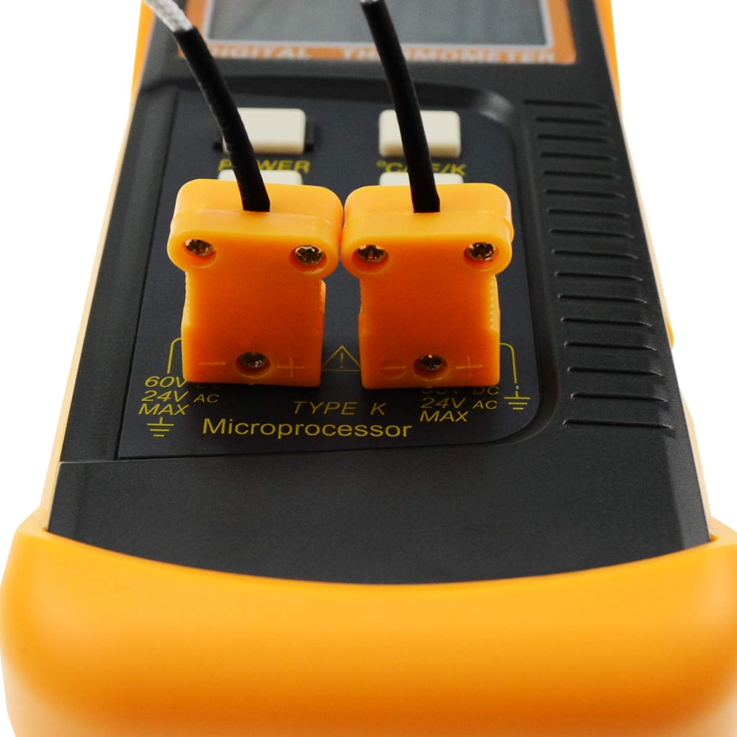 Digital 2 Channels K-Type Thermometer w/ 4 Thermocouples (Wired & Stainless Steel), -50~1300&deg;C (-58~2372&deg;F) Handheld Desktop High Temperature Kelvin Scale Dual Measurement Meter Sensor