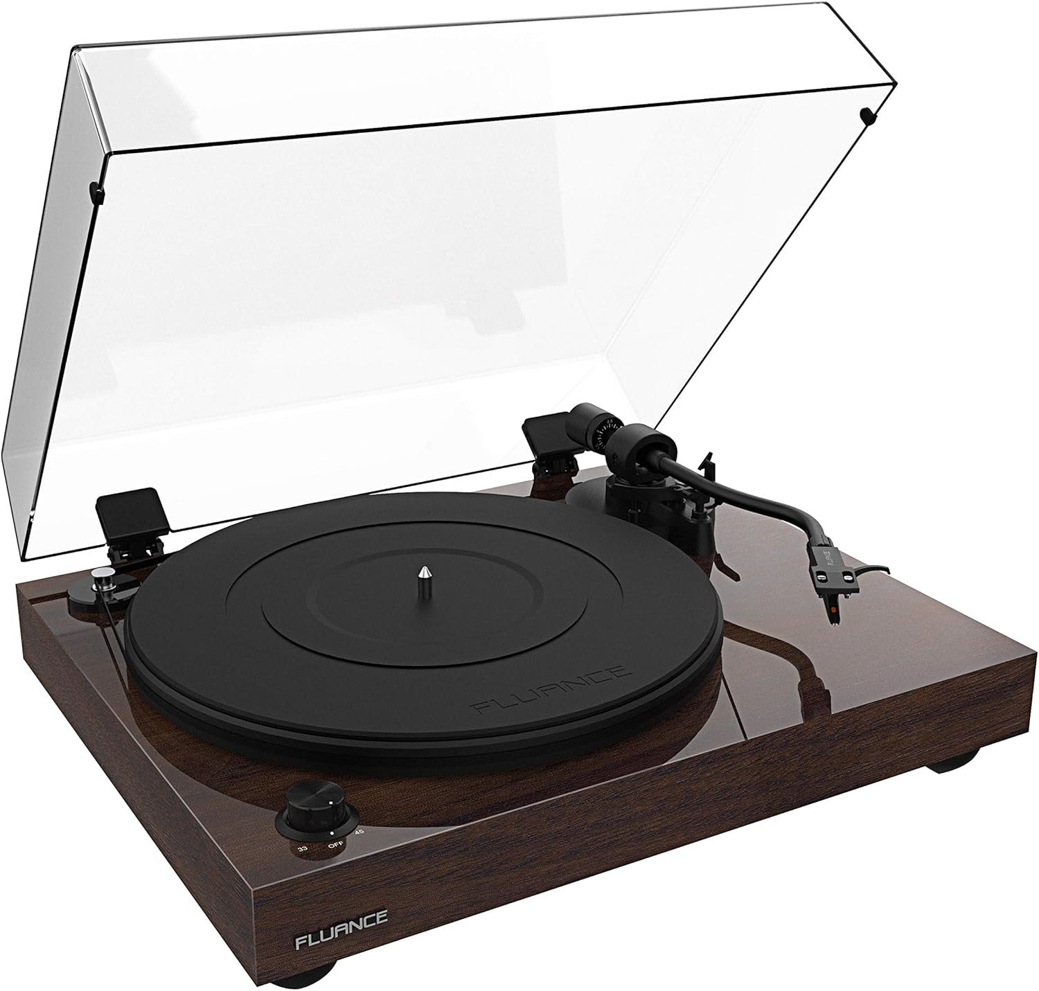 Fluance RT82 Reference High Fidelity Vinyl Turntable Record Player with Ortofon OM10 Cartridge, Speed Control Motor, Solid Wood Plinth, Vibration Isolation Feet - Bamboo