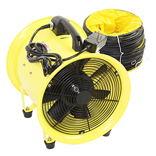 MaxxAir HVHF 12COMBO Heavy Duty Cylinder Fan with 20-foot Vinyl Hose