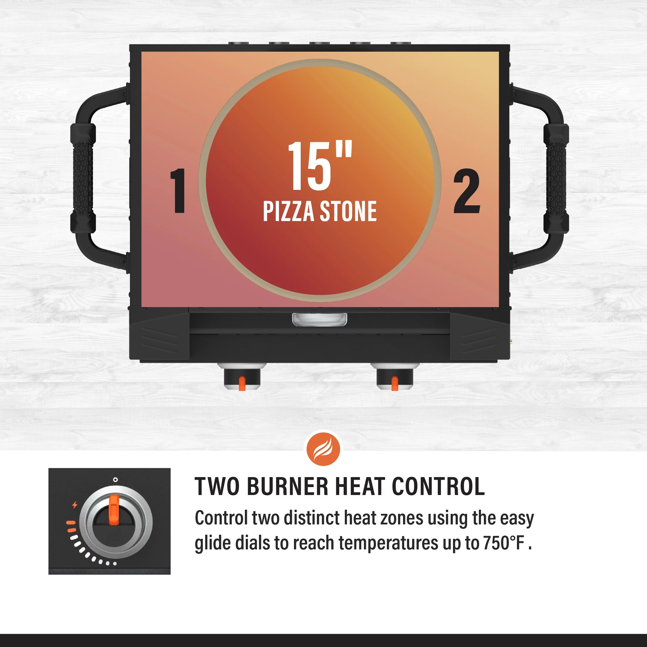 Blackstone Tabletop Propane Pizza Oven with Two 15 Cordierite Stones
