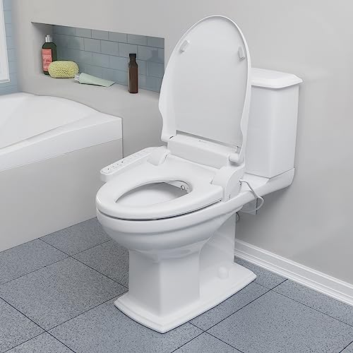 Brondell Swash Bidet Seat with Side Arm Controls, Oscillating Stainless-Steel Nozzle, Warm Air Dryer, Ambient Nightlight