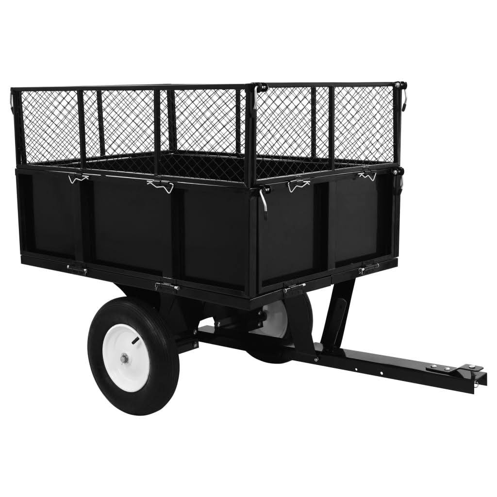 vidaXL Tipping Trailer for Lawn Tractor 661.4lbs Load 145813