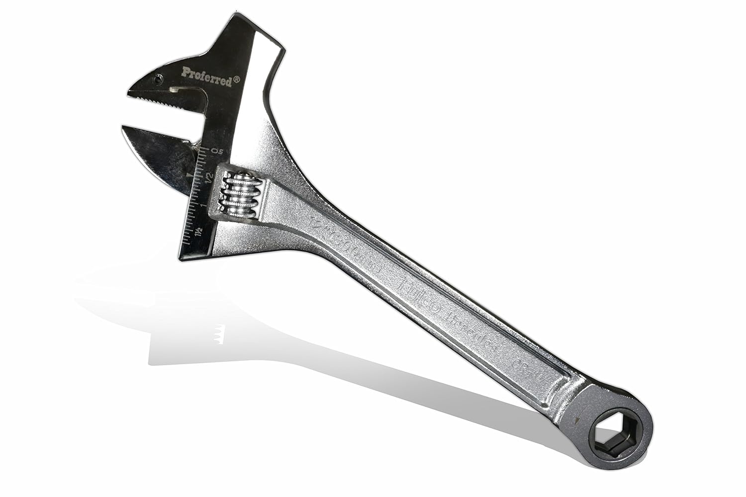 Proferred T10001 Mining Adjustable Wrench with Hammer, Chrome Finish, 12" Pack of 2