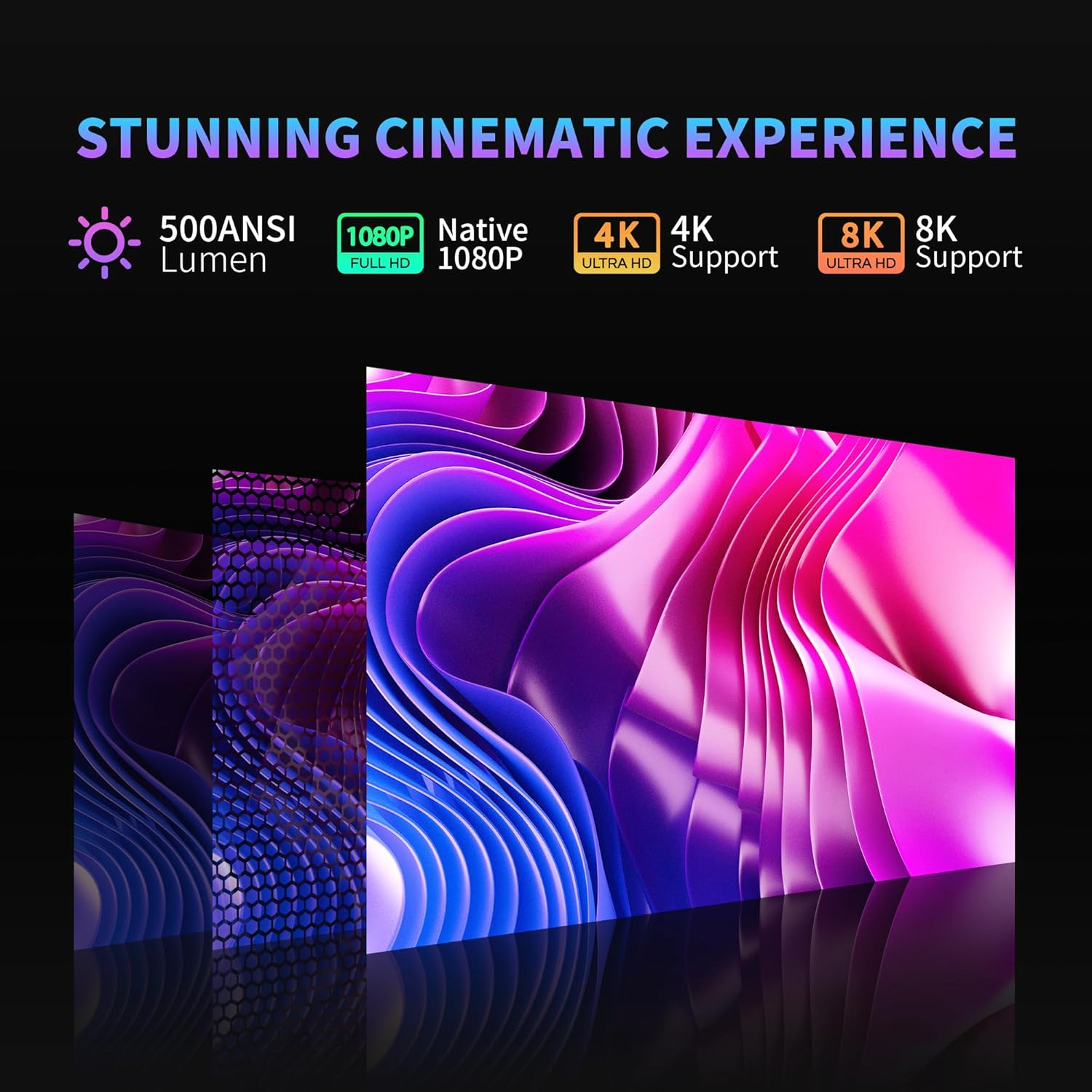 【★Netflix Certified★Android 12.0|4+32GB|★Built-in Youtube/Prime Video/Disney+】4K Smart Projector, Outdoor Projector with 5G WiFi and Bluetooth, HDMI/USB/Smartphone/TV Stick |Digital Focus|ZOOM Support
