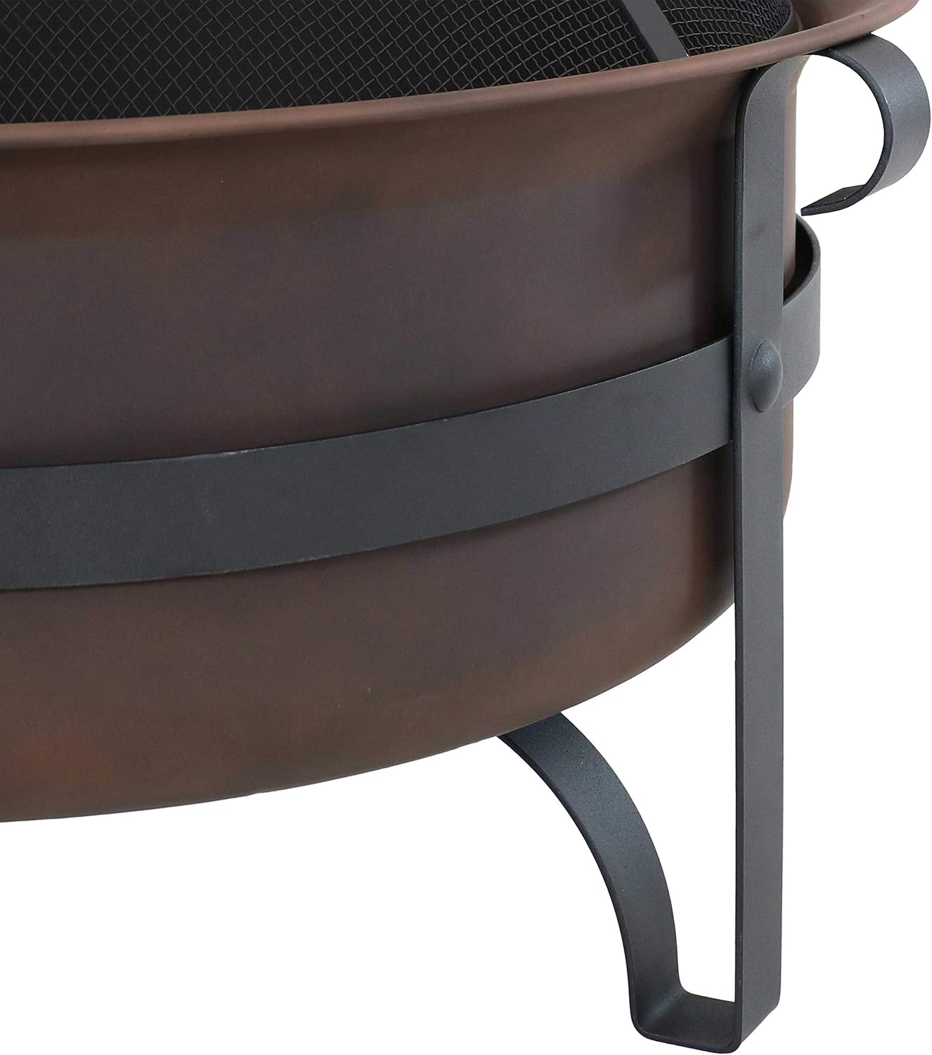 Sunnydaze Large Bronze Cauldron Outdoor Fire Pit Bowl - Round Wood Burning Patio Firebowl with Portable Poker and Spark Screen - 29 Inch