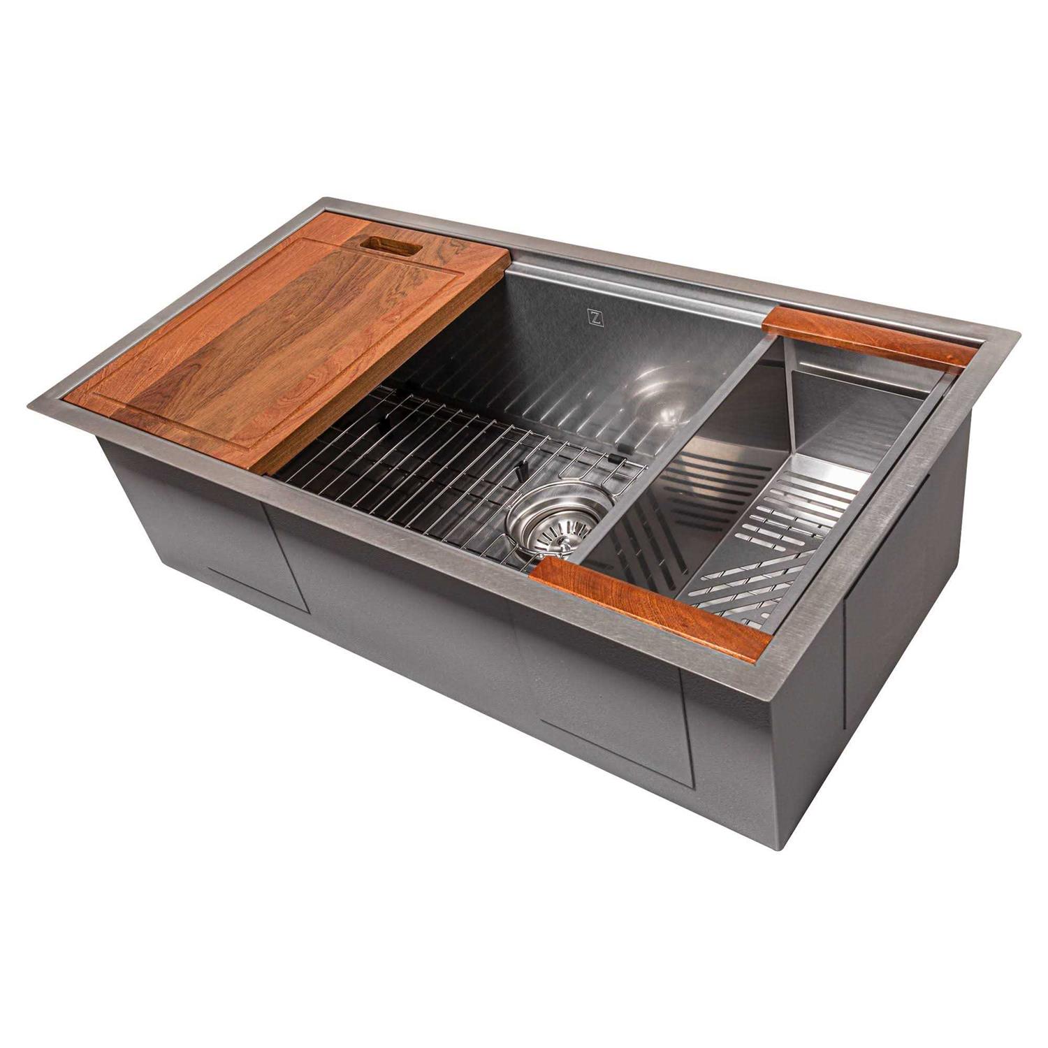 ZLINE 33 Garmisch Undermount Single Bowl Kitchen Sink with Bottom Grid and Accessories - Shop Hardware Tools Online Store