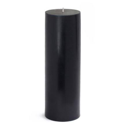 Smokeless Paraffin Unscented Pillar Candle Color: Black, Size: 9x22 H x 3x22 Diameter, Pack Size: 1 Candle