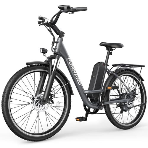 Electric Bike for Adults, 1000W Peak Ebike, 21.7MPH 50Miles City Cruiser Ebikes, 26" Step Thru Electric Bicycle with 48V Removable Battery, Adjustable Stem, Rear Rack, Front Suspension,7 Speed