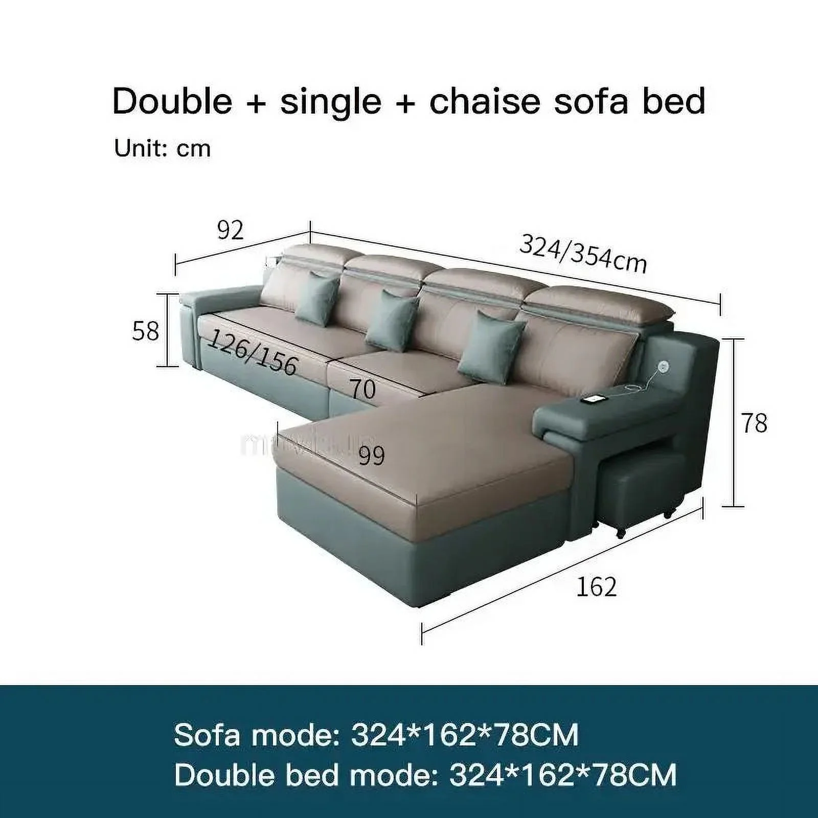 Modern Multifunctional Technology Cloth Sofa Bed Living Room Small Apartment Storage Folding Sofa Chaise Smart Home Furniture
