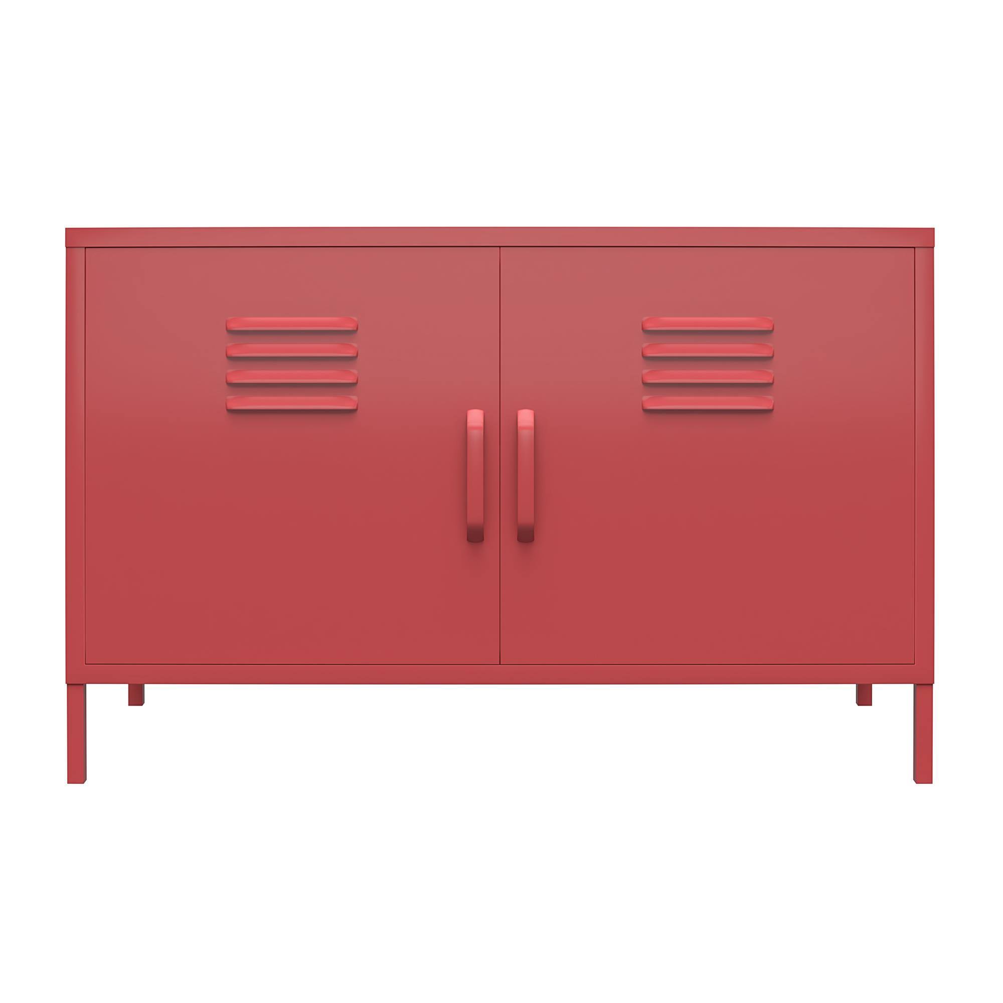 RealRooms Shadwick 2 Door Metal Locker Accent Cabinet, Terracotta