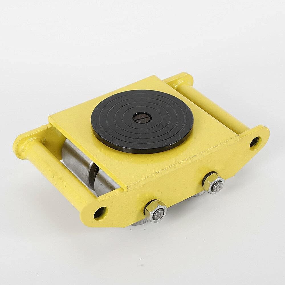 Machine Dolly Skate, 6 Ton 4 Wheel Heavy Duty Machine Dolly Roller Skate, 360-Degree Machinery Roller Mover Cargo Trolley, Rotation Dolly Skate Roller