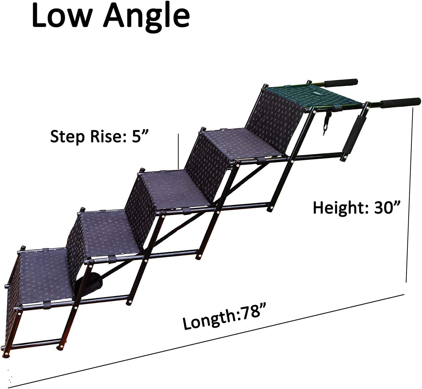 by Unbranded Upgraded Dog Stairs, Metal Frame Foldable Large Dog Step, Lightweight Portable Pet Ladder Ramp for Cars, SUVs and High Bed, 5 Steps