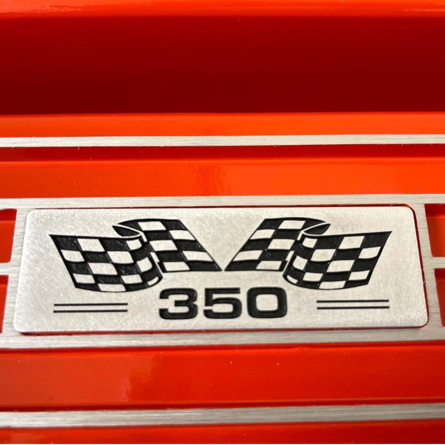 Small Block 350 Valve Covers & 13" Round Air Cleaner Kit - Orange