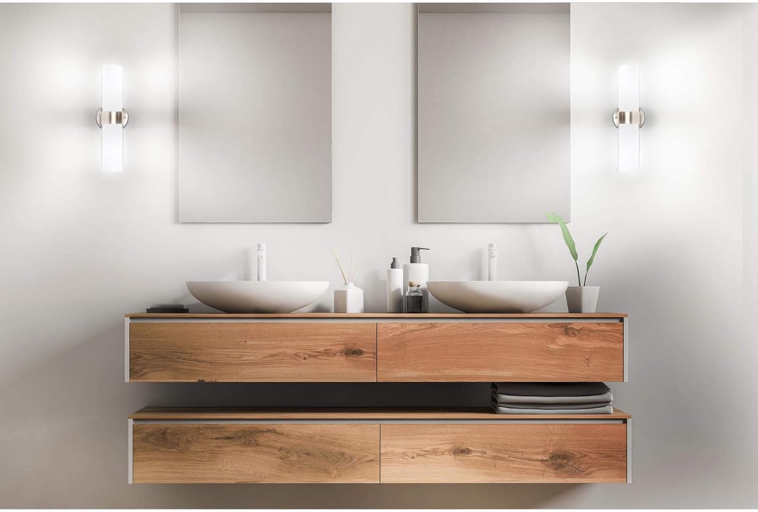 Ultralux 18 Inch Classic LED Wall Vanity Light For Bathroom – 23W, 3000K Damp Location Approved Bathroom Lights Over Mirror, Bright 1200 Lumens Brushed Nickel Finish Bathroom Wall Mount TRIAC Dimmable