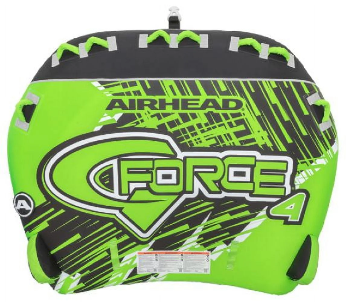 Airhead G-Force 4-Person Seating Capacity Towable Boat Tube Float, Heavy-Duty Nylon, Green