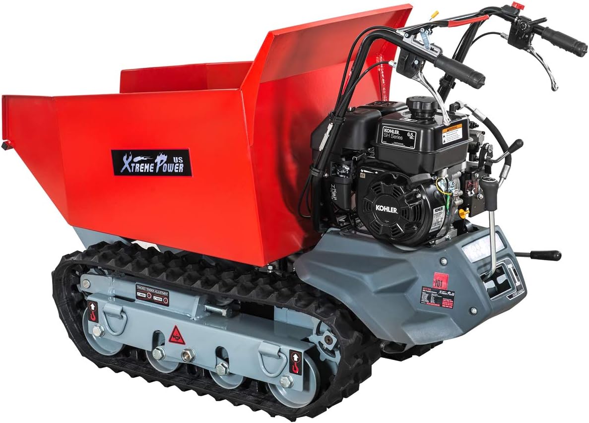 XtremepowerUS 61036 Track Wheel Barrow Gas 6.5hp Wheelbarrow All Terrain Utility Cart Motorized Wagon