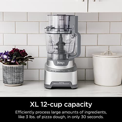 Ninja NF701 Professional XL Food Processor, 1200 Peak-Watts, 4-in-1, Chopping, Slicing/Shredding, Purees, Dough, 12-Cup Processor Bowl, 2 Blades & 2 Discs