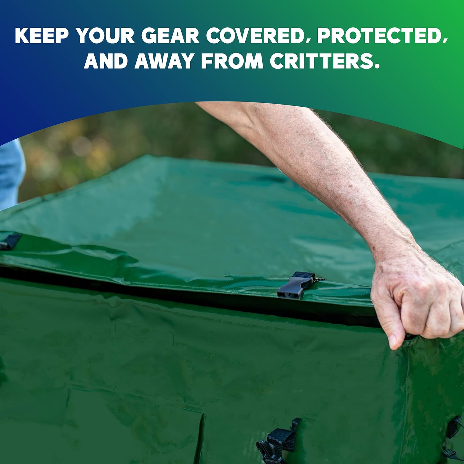 YardStash Outdoor Storage Box (Waterproof) - Heavy Duty, Portable, All Weather Tarpaulin Deck Box - Protects from Rain, Wind, Sun & Snow - Perfect for the Boat, Yard, Patio, or Camping – XL Green