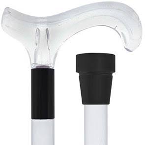 Royal Canes Derby Walking Cane with Clear Lucite Handle and Shaft
