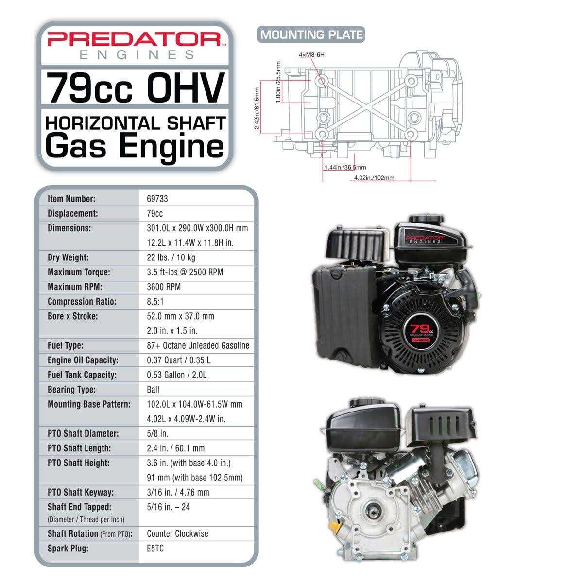 Predator 3 HP OHV Horizontal Shaft Gas Engine - Shop Hardware Tools Online Store