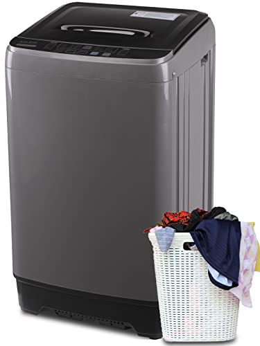 Anukis Fully Automatic Portable Washing Machine, 13 lbs Capacity Compact Laundry Washer with Drain Pump 10 Wash Program & 8 Water Levels for Apartment, Dorm, RV