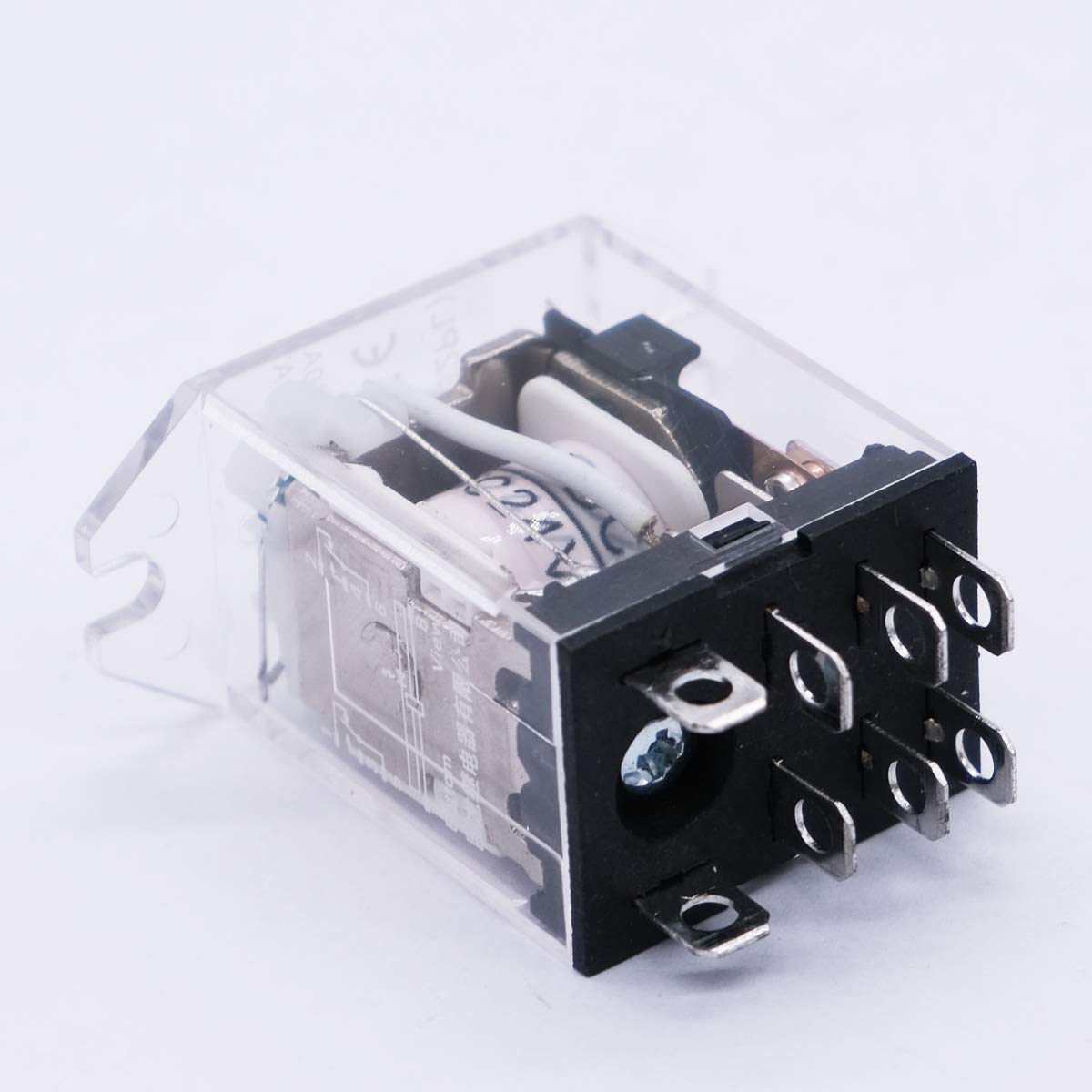 mxuteuk 2pcs DC 24V Coil Relay 8 Pin 10A DPDT LED Indicator Electromagnetic Power Relay General Purpose JQX-13F-DZ-DC24V Pack of 2