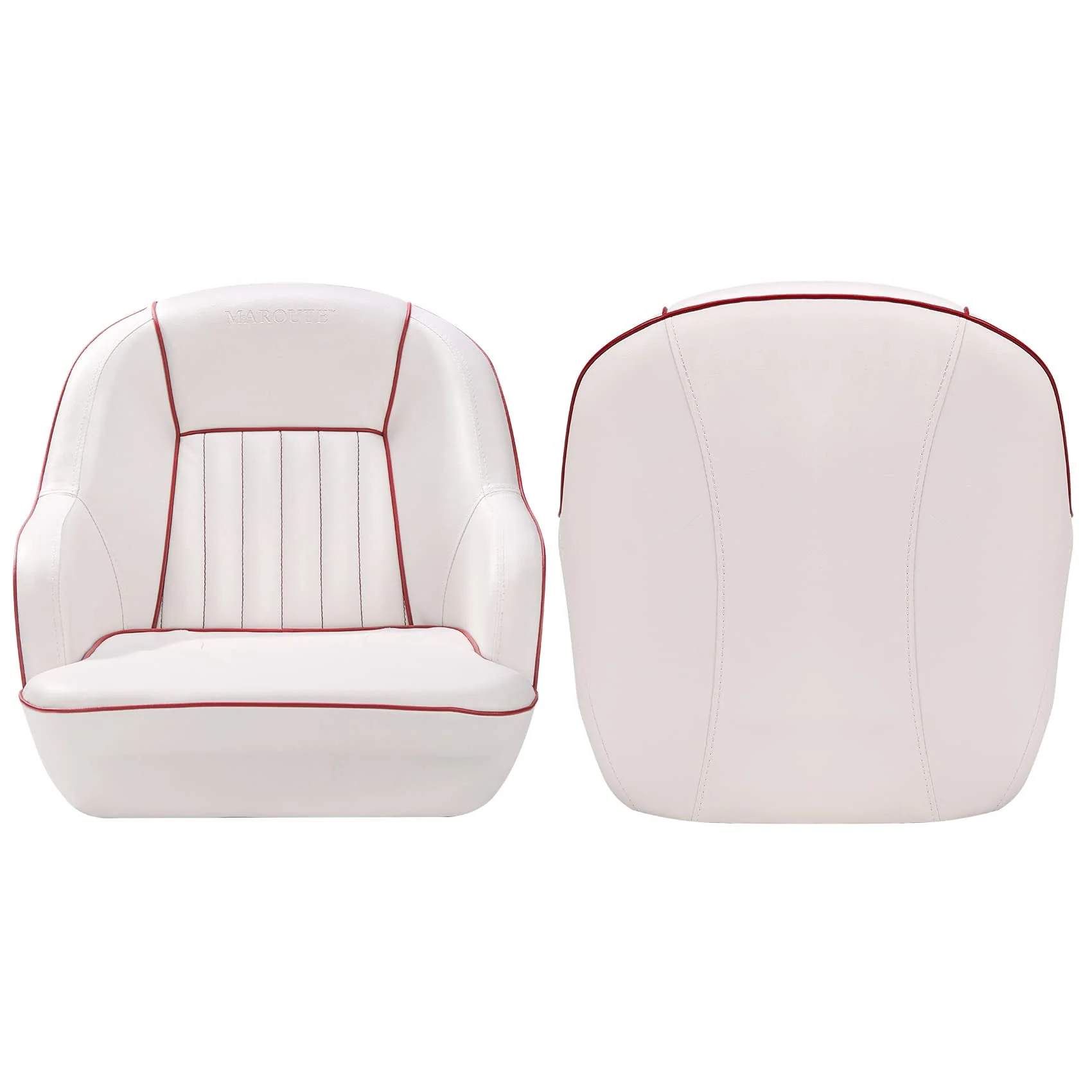 Yesurprise Pontoon Boat Seat Captains Soft Bucket Boat Seat (White/Navy Blue)