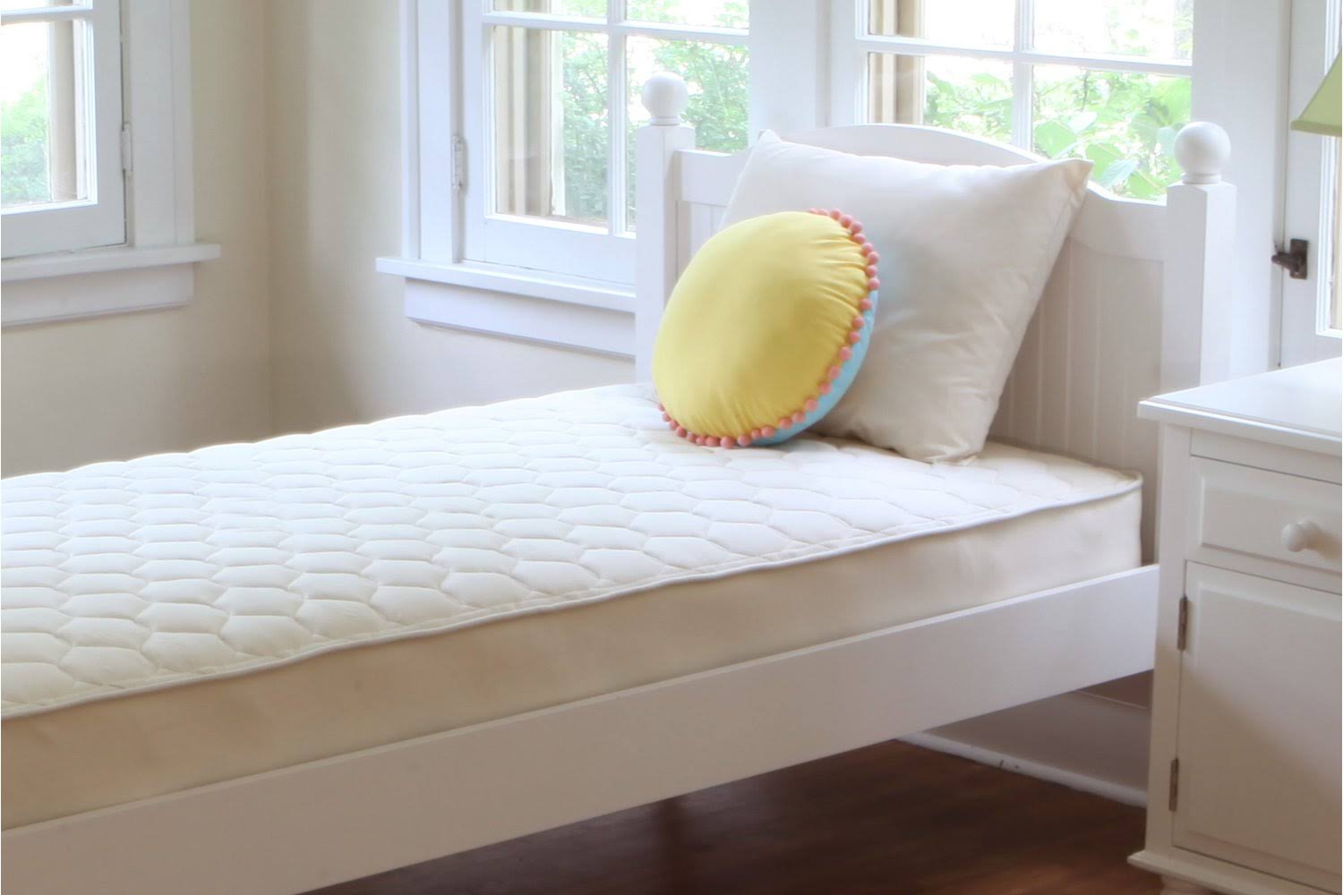 Naturepedic Twin Organic Quilted Cotton Deluxe Mattress, 1 Sided