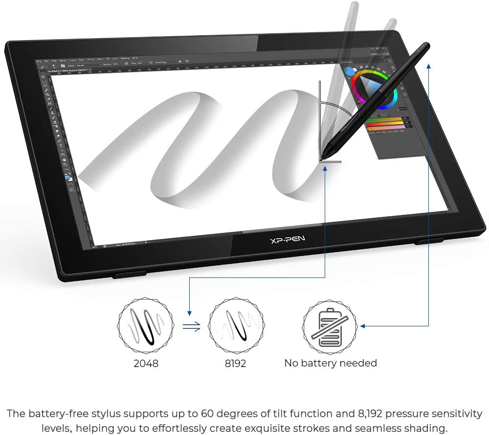 Drawing Tablet with Screen XP-PEN Artist22 Second Generation Digital Drawing Display 21.5 Inch Graphics Tablet with Screen for Art Creation and Digital Drawing