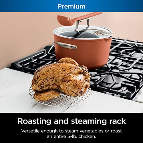 Ninja CW202GN Foodi NeverStick PossiblePot, Premium Set with 7-Quart Capacity Pot, Roasting Rack, Glass Lid & Integrated Spoon, Nonstick