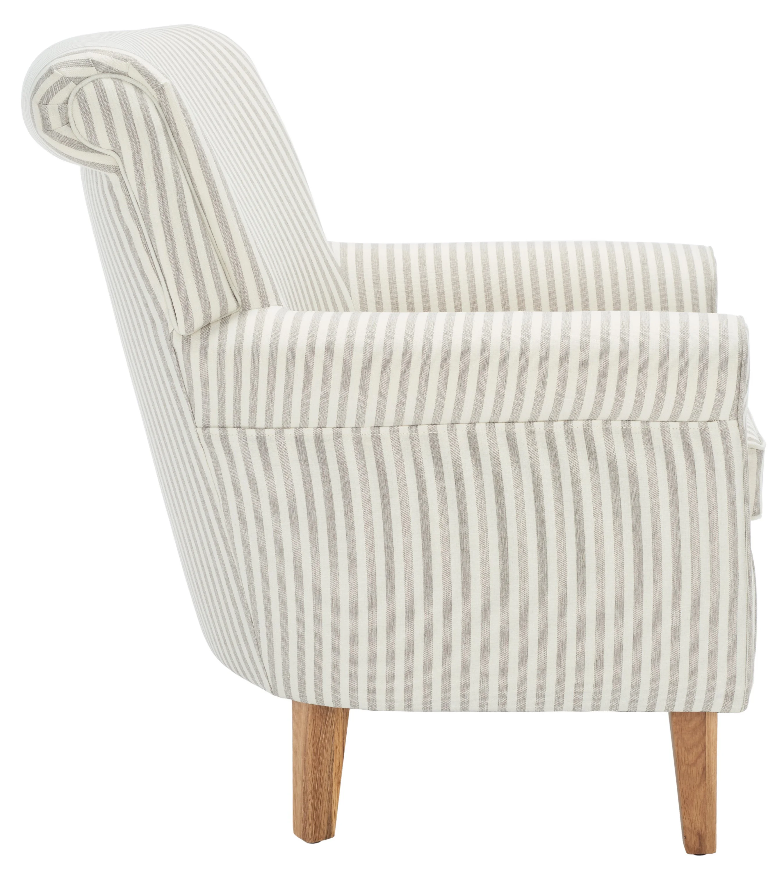 SAFAVIEH Hazina Modern Style Club Chairs, Beige Stripe (30 in. W x 32.8 in. D x 35.4 in. H)
