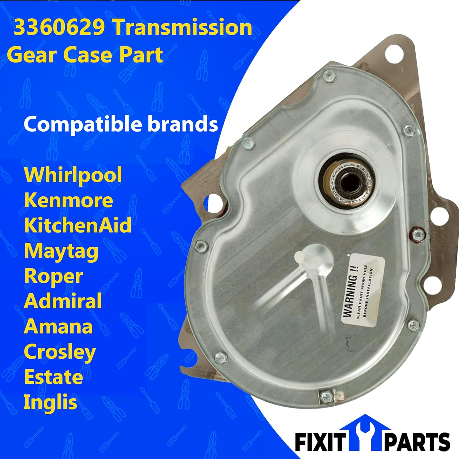 UPGRADED FIXIT PARTS 3360629 Transmission Gear Case Part for Whirlpool, Kenmore, KitchenAid, Maytag, Roper, Admiral, Amana, Crosley, Estate, Inglis washers.