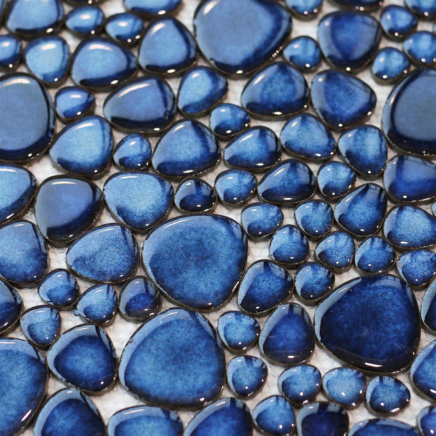 Blue Porcelain Pebbles / Rocks Wall &amp; Floor Tile Blujellyfish - Shop Hardware Tools Online Store