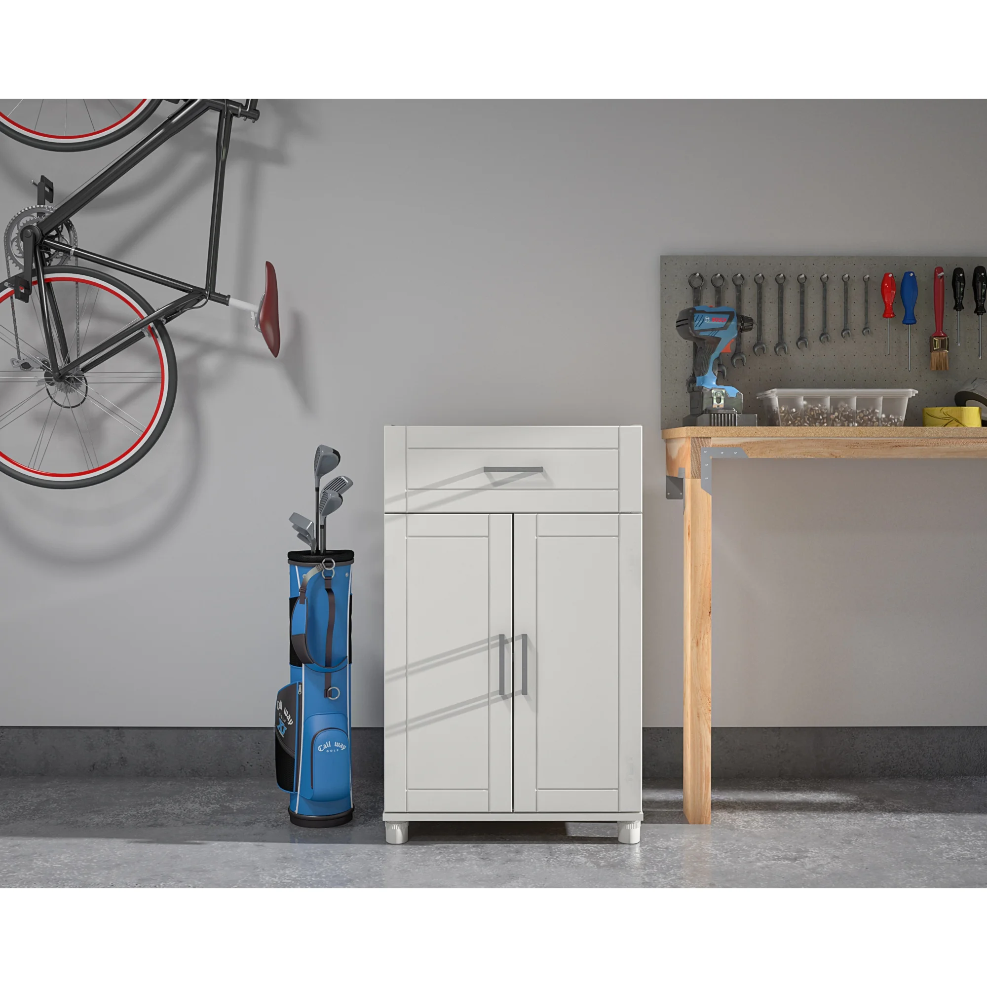 SystemBuild Callahan 24" 1 Drawer/2 Door Base Storage Cabinet in White