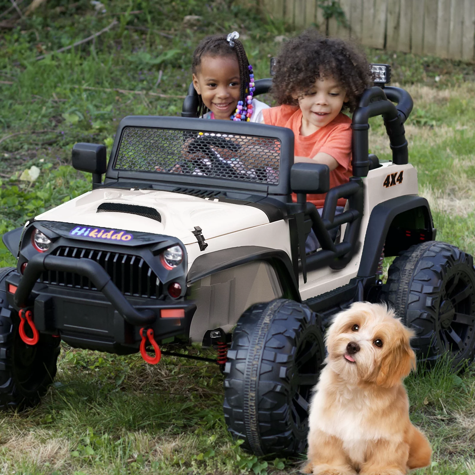 Hikiddo 24V Kids Ride on Truck, 2 Seater Powered Ride on Toy Car with Remote