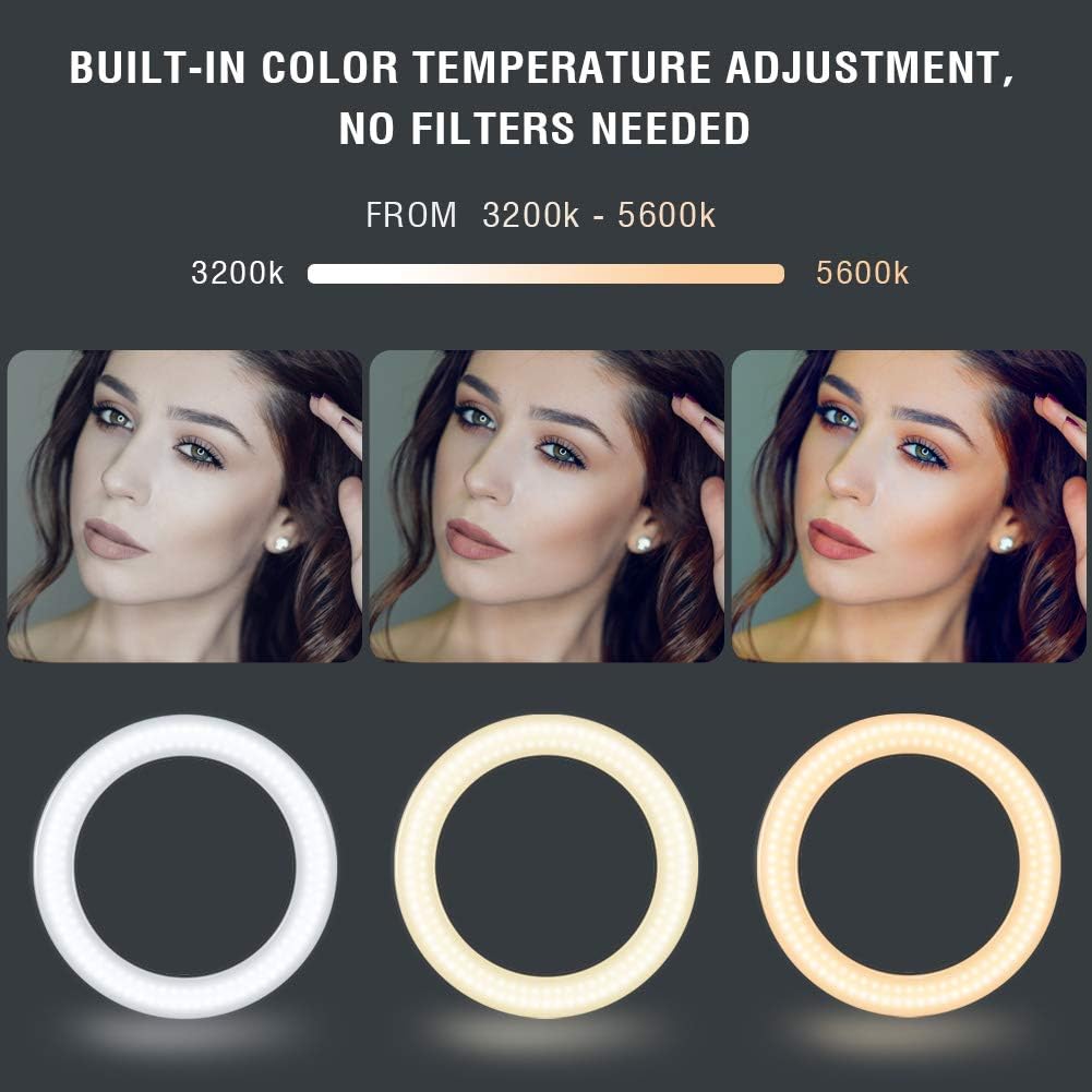 RGB Ring Light 18 inch with Tripod Stand (2700-7000K) for Phone Camera iPad Selfie Live Stream YouTube TikTok Video Shooting Best Lighting Atmosphere Ringlight