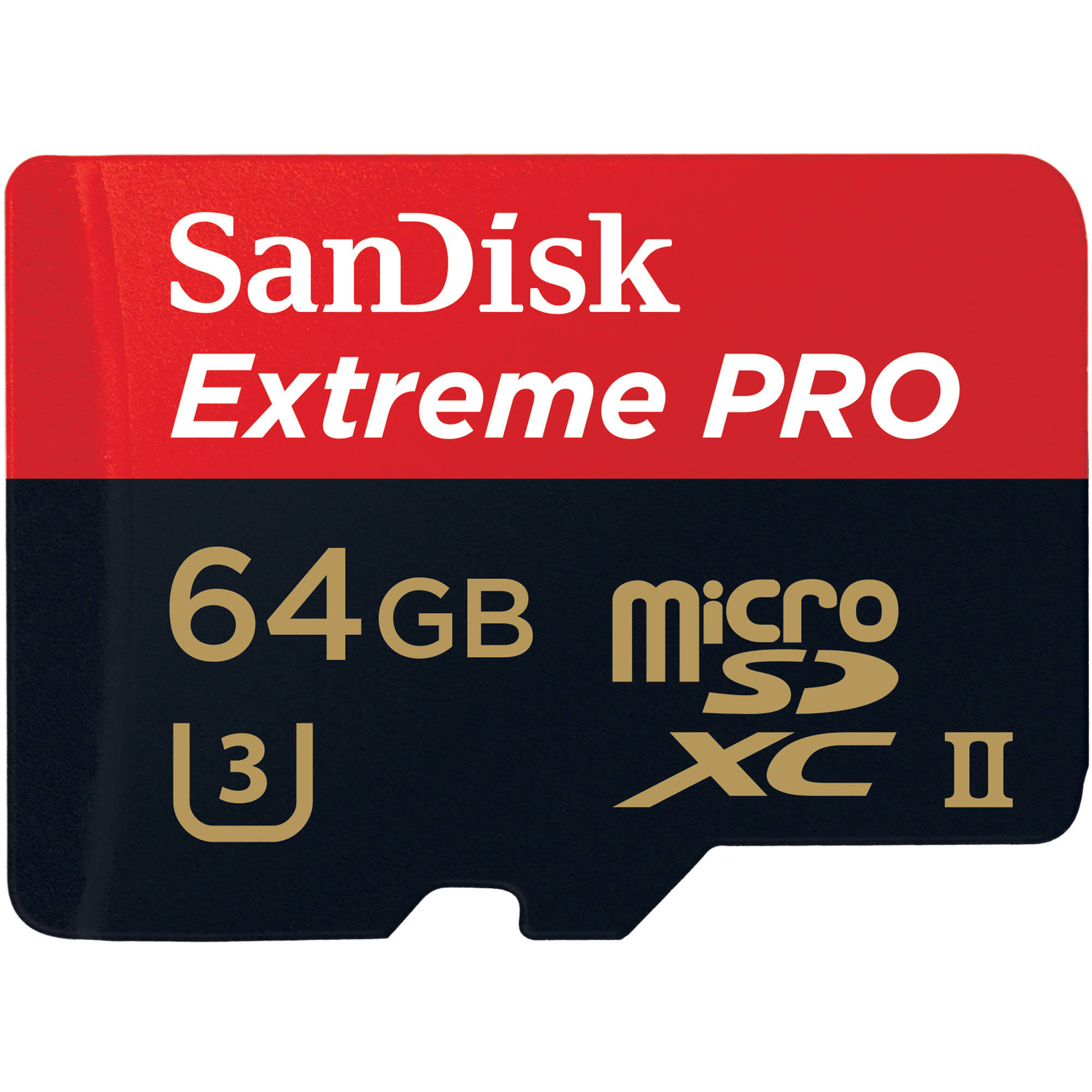 SanDisk Extreme 64 GB Micro SDXC UHS-II Memory Card, Red/Black