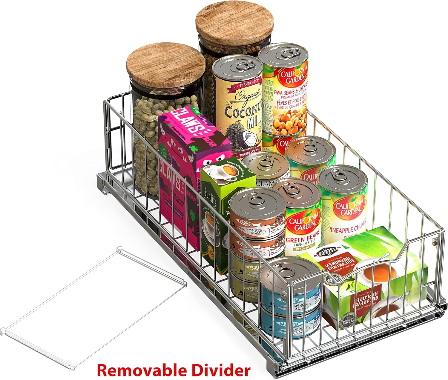 SimpleHouseware Pull Out Cabinet Sliding Basket