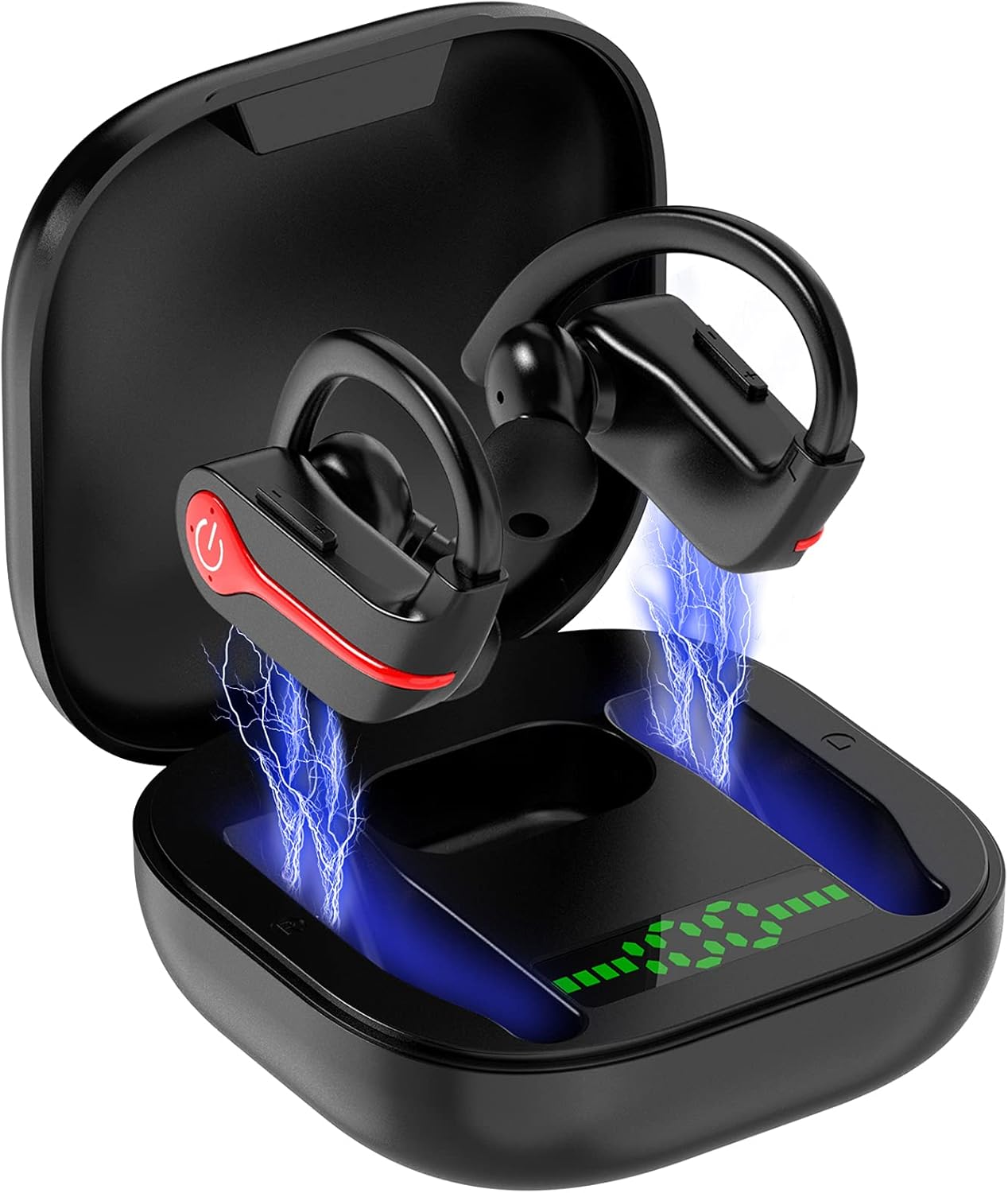 Wireless Earbuds, Bluetooth 5.1 Wireless Headphones Sports Wireless Earphones in Ear Noise Cancelling Earbuds with Mic Deep Bass Sport Earhooks IP7 Waterproof 40H Playtime Headset for Running Sports Pack of 2
