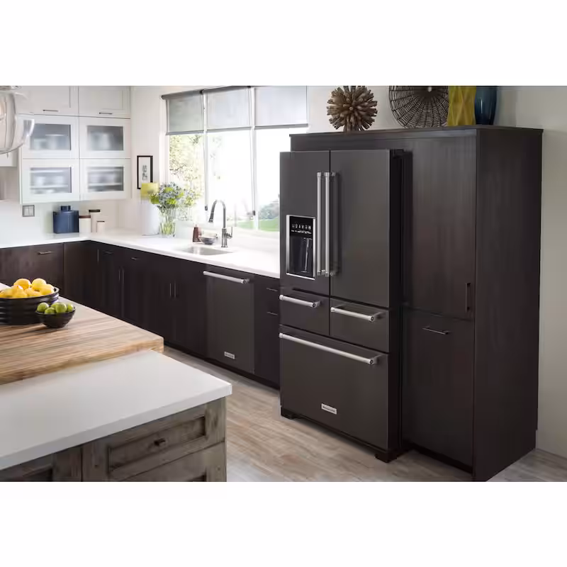 25.8 cu. ft. French Door Refrigerator in Black Stainless with Platinum Interior