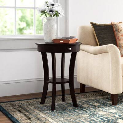 Alabama End Table with Storage Three Posts Color: Cappuccino