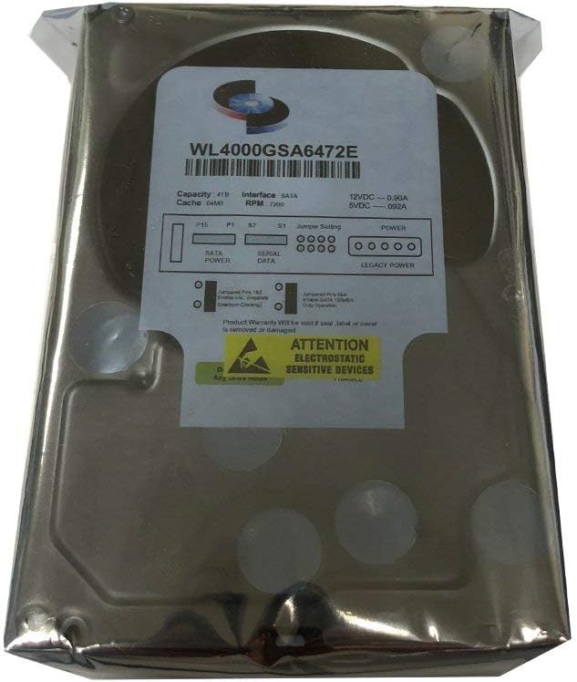 WL 4TB 7200RPM 64MB Cache SATA 6Gb/s 3.5inch Internal Desktop Hard Drive (for Server, RAID, NAS, DVR, Desktop PC) (Renewed)