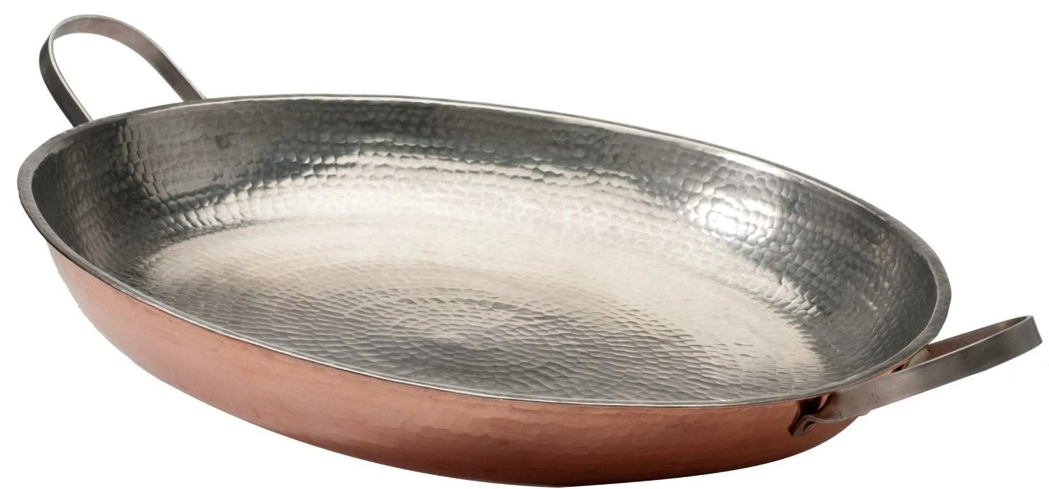 Sertodo 45.7cm Alicante Paella Pan, Hammered Copper