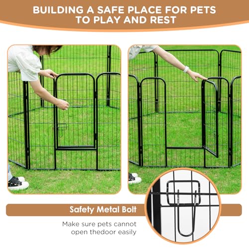 BestPet Dog Playpen Indoor 40 inch 16 Panels Metal Dog Pen Pet Dog Fence Outdoor Exercise Pen with Doors,Pet Puppy Playpen for RV Camping Yard, Black