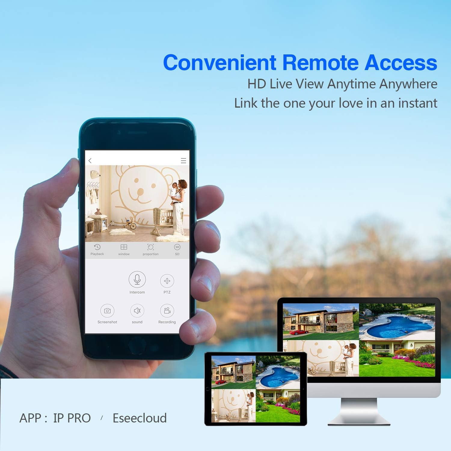 Cromorc All-in-one Wireless Security Camera System with 15.6 IPS Monitor, AI Human Detection, Floodlight,Siren Alarm, 2-Way Audio,4PCS 3MP Camera,Expandable 8CH NVR,Home Business Surveillance,2TB HDD