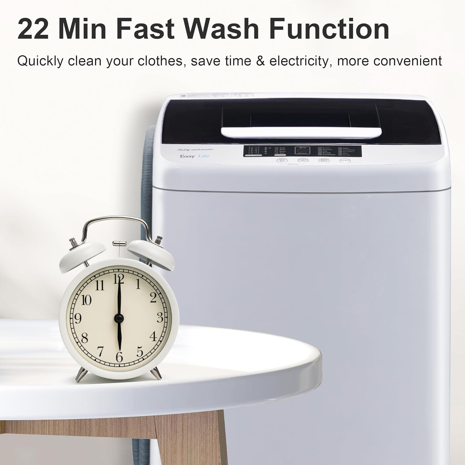 1.34 Cu.Ft Full Automatic Washer and Dryer Combo with Drain Pump, Portable Washing Machine, 10 Wash Program, LED Display, Compact Laundry Washer Spinner for Apartment RV Dorm